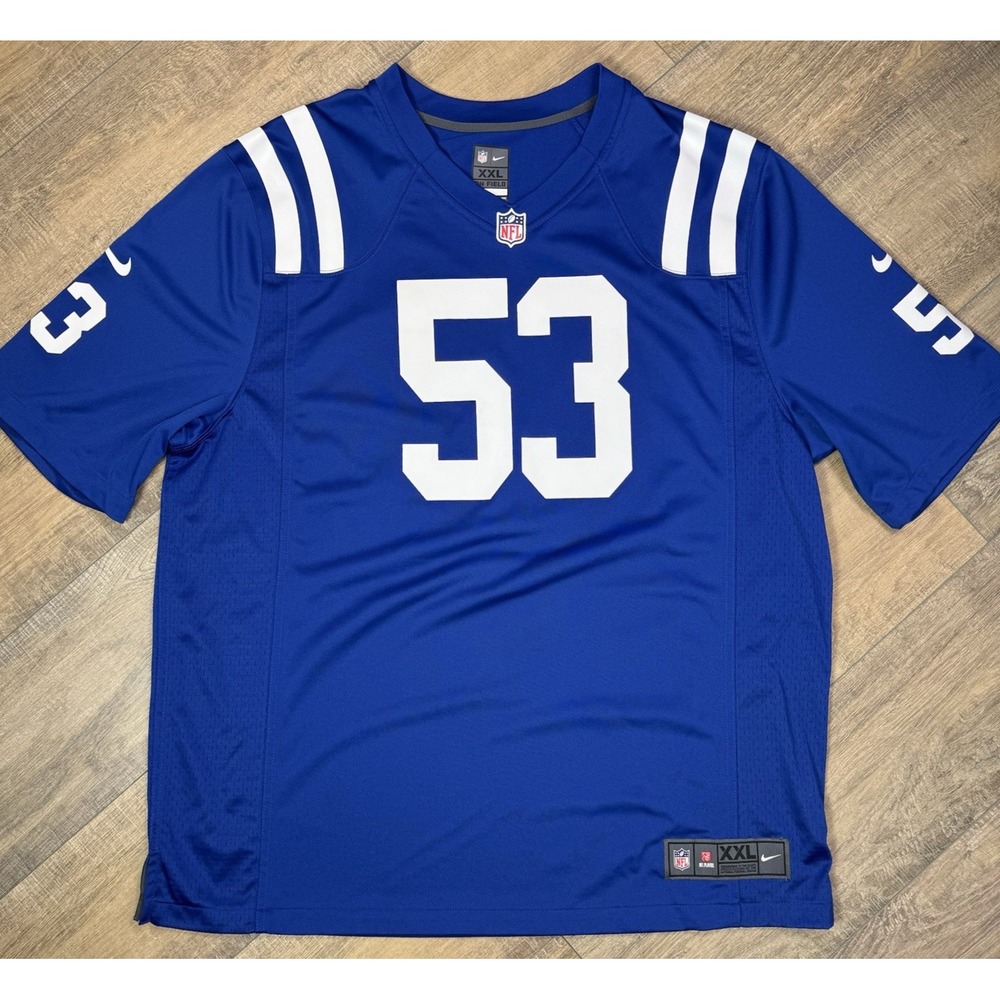 Nike Indianapolis Colts Football Jersey Mens 2XL Blue NFL Darius Leonard #53